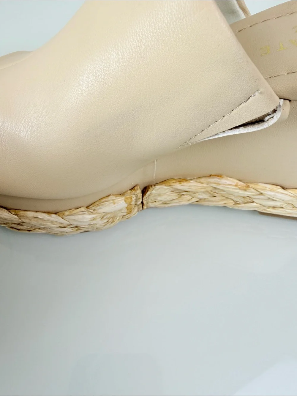 Altar'd State Neutral Beige Platform Espadrille Wedge Slide Sandals Size 7